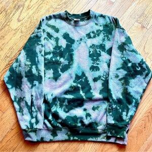 Hand dyed Bleach Tie-Dye Crewneck Sweatshirt - L